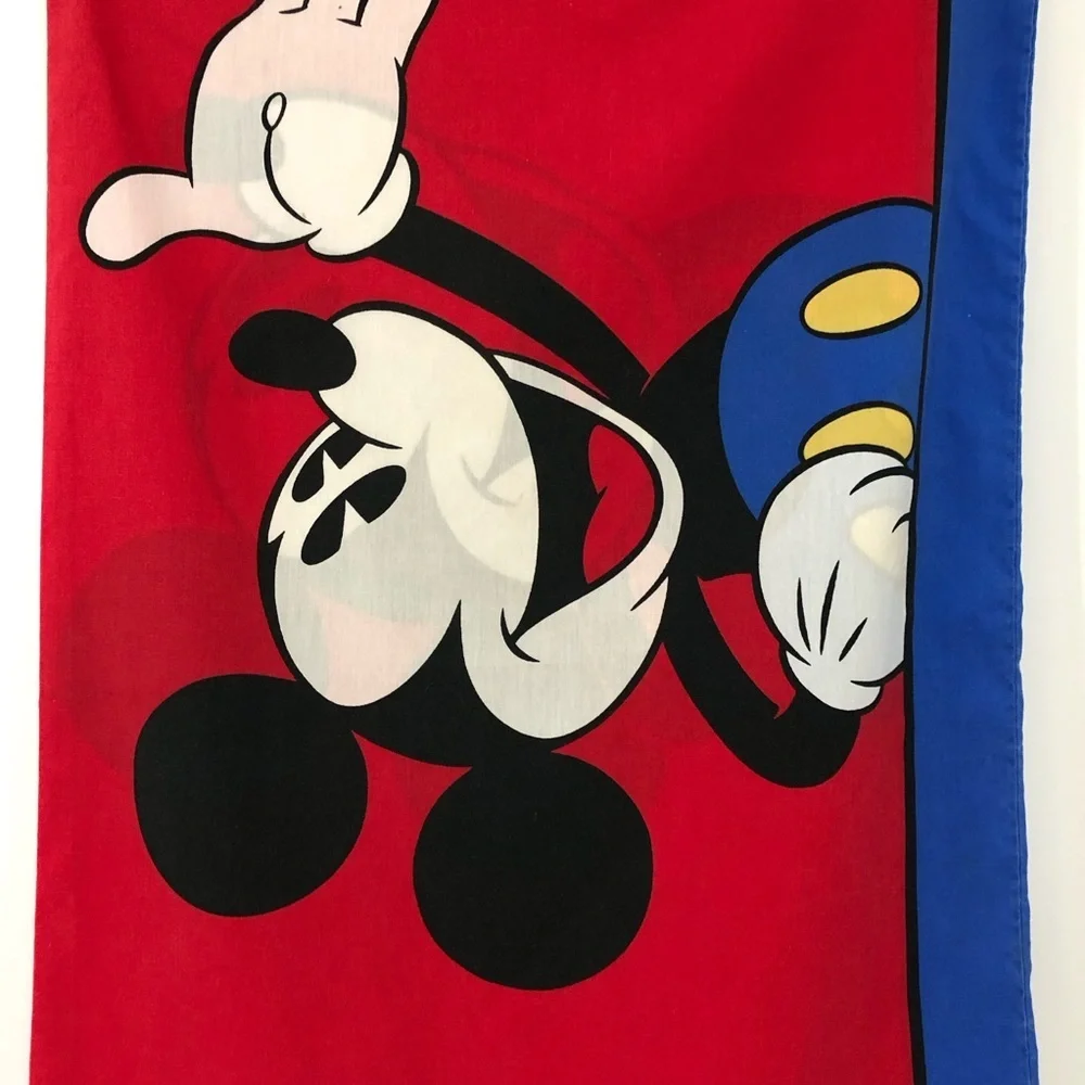 Vintage Mickey Mouse Standard Size Pillowcase red blue